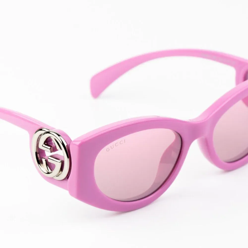 NEW Gucci GG1691S 003 Pink Mirror Women Oval Sunglasses GG 1691S